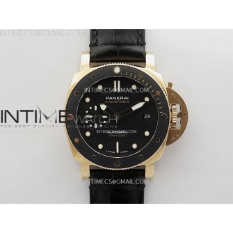 PAM974 Luminor Submersible RG VSF 1:1 Best Edition on Black Leather Strap OP XXXIV Clone