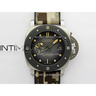 PAM1669 Carbotech 47mm VSF 1:1 Best Edition Ombre Black Dial Blue Markers On Camouflage Strap P.900 Clone