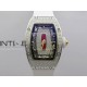 RM07 Full Paved Diamond SS ZF Best Edition Red Diamond Skeleton Dial On White Rubber Strap Asian CRMA2 Clone