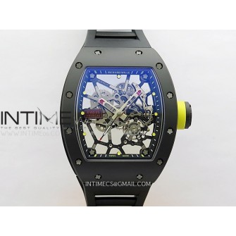RM035 Americas Manual Carbon/Black Ceramic ZF 1:1 Best Edition Skeleton Dial On Black Rubber Strap Super Clone RMUL1