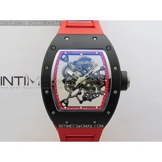 RM055 Black Ceramic Red Inner Bezel APSF 1:1 Best Edition On Red Rubber Strap RMUL2 Super Clone