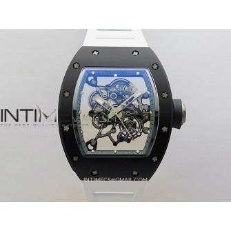RM055 Black Inner Bezel Black/White Ceramic APSF 1:1 Best Edition On Black Rubber Strap RMUL2 Super Clone