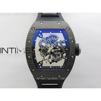 RM055 Black inner Bezel Black Crown NTPT/Ti ZF 1:1 Best Edition on Black Rubber Strap RMUL2 Super Clone