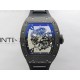 RM055 Black inner Bezel Black Crown NTPT/Ti ZF 1:1 Best Edition on Black Rubber Strap RMUL2 Super Clone