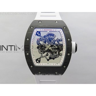 RM055 White Inner Bezel Black Crown NTPT/NTPT ZF 1:1 Best Edition on White Rubber Strap RMUL2 Super Clone