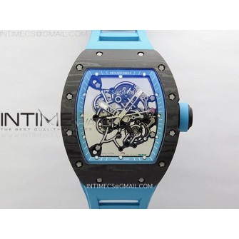 RM055 Blue Inner Bezel Black Crown NTPT/NTPT ZF 1:1 Best Edition on Blue Rubber Strap RMUL2 Super Clone