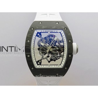 RM055 White Inner Bezel White Crown NTPT/Ti ZF 1:1 Best Edition On White Shark Rubber Strap RMUL2 Super Clone