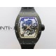RM055 RG Inner Bezel Black Crown NTPT ZF 1:1 Best Edition Skeleton Dial On Black Shark Rubber Strap RMUL2 Super Clone