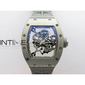 RM055 Titanium Carbide ZF 1:1 Best Edition Skeleton Dial On Gray Shark Rubber Strap RMUL2 Super Clone