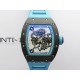 RM055 Blue Inner Bezel Blue Crown NTPT ZF 1:1 Best Edition On Blue Rubber Strap RMUL2 Super Clone V2