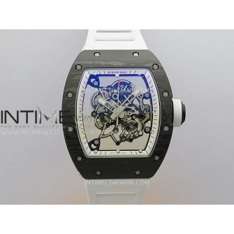RM055 White Inner Bezel White Crown NTPT ZF 1:1 Best Edition On White Rubber Strap RMUL2 Super Clone V2