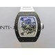 RM055 White Inner Bezel White Crown NTPT ZF 1:1 Best Edition On White Rubber Strap RMUL2 Super Clone V2