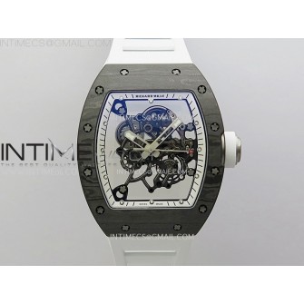 RM055 NTPT/Ti APSF 1:1 Best Edition White Inner Bezel White Crown on Rubber Strap RMUL2 Super Clone