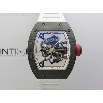 RM055 NTPT APSF 1:1 Best Edition White Inner Bezel Black Crown On White Rubber Strap RMUL2 Super Clone