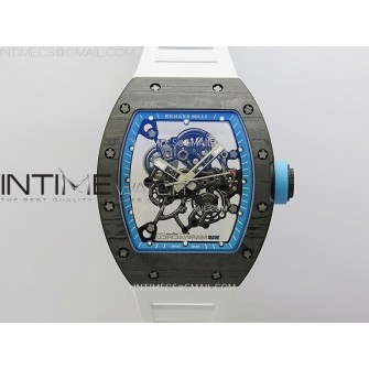 RM055 NTPT APSF 1:1 Best Edition Blue Inner Bezel Blue Crown On White Rubber Strap RMUL2 Super Clone