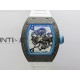 RM055 NTPT APSF 1:1 Best Edition Blue Inner Bezel Blue Crown On White Rubber Strap RMUL2 Super Clone