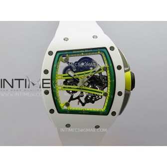RM061 White Ceramic ZF 1:1 Best Edition on White Rubber Strap RMUL2 Super Clone