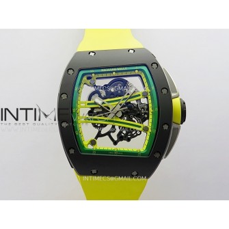 RM061 Black Ceramic ZF 1:1 Best Edition On Yellow Rubber Strap RMUL2 Super Clone