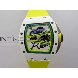 RM061 White Ceramic ZF 1:1 Best Edition On Yellow Rubber Strap RMUL2 Super Clone