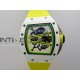 RM061 White Ceramic ZF 1:1 Best Edition On Yellow Rubber Strap RMUL2 Super Clone
