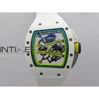 RM061 White Ceramic APSF 1:1 Best Edition on White Rubber Strap RMUL2 Super Clone