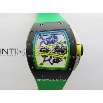 RM061 Black Ceramic APSF 1:1 Best Edition Skeleton Dial On Green Rubber Strap RMUL2 Super Clone