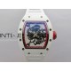RM055 White Ceramic Red Inner Bezel APSF 1:1 Best Edition On White Rubber Strap RMUL2 Super Clone
