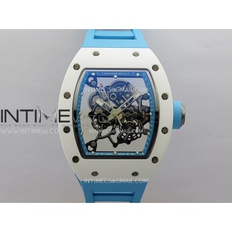 RM055 White Ceramic Blue Inner Bezel APSF 1:1 Best Edition On Blue Rubber Strap RMUL2 Super Clone