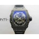 RM035-02 Real Black NTPT ZF 1:1 Best Edition Skeleton Dial On Black Rubber Strap Real Super Clone RMAL1 V7