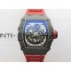 RM035-02 Real Black NTPT APSF 1:1 Best Edition Skeleton Dial On Red Rubber Strap Dandong Super Clone RMAL1