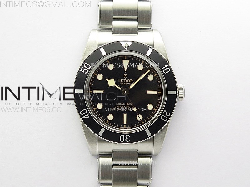 Heritage Black Bay M79000N 37mm SS ZF 1:1 Best Edition Black Dial Black Bezel on SS Bracelet A2824