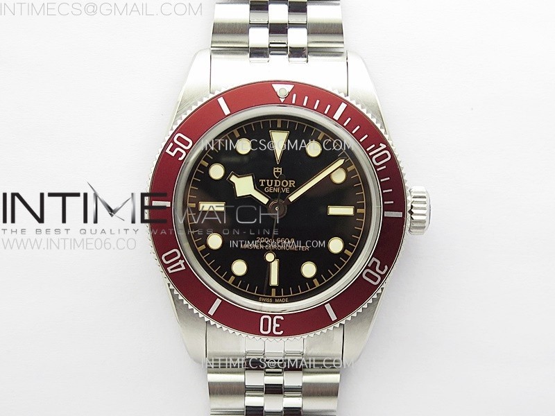 Heritage Black Bay M7941A1A0RU-0003 41mm SS ZF 1:1 Best Edition Black Dial Red Bezel on SS Bracelet A2824