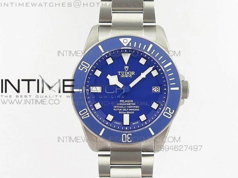 Pelagos Blue ZF 1:1 Best Edition Blue Dial on Titanium Bracelet A2824 V5
