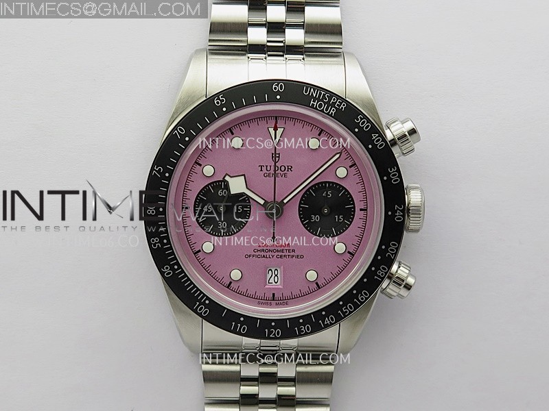 Black Bay Chrono M79360N SS ZF 1:1 Best Edition Pink Dial On SS Bracelet DD7750