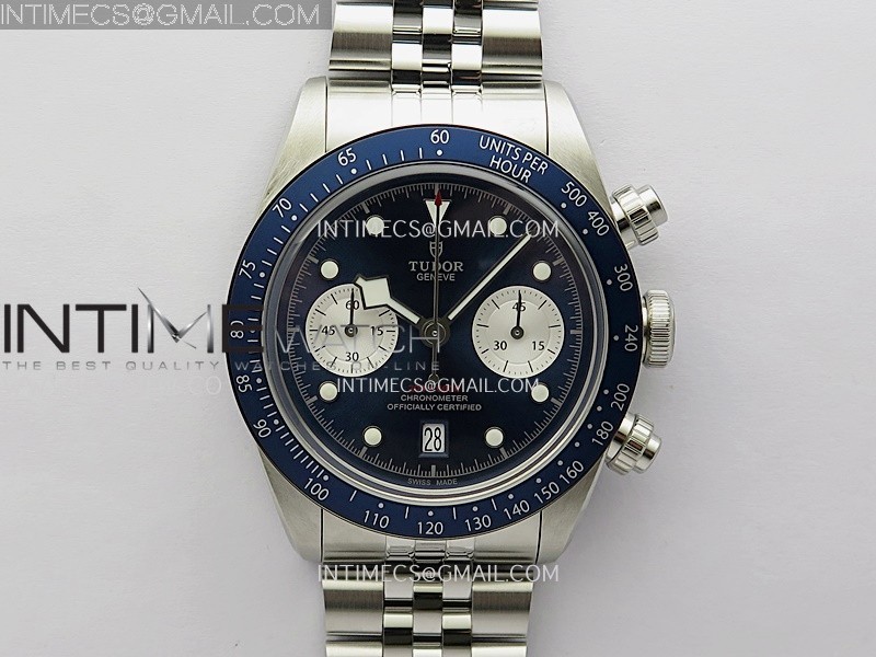 Black Bay Chrono M79360N SS ZF 1:1 Best Edition Blue Dial On SS Bracelet DD7750