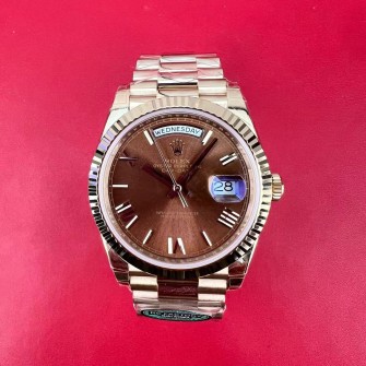 [국내배송] RC 텅스텐 데이데이트 40mm 로즈골드 브라운 로만 12.10