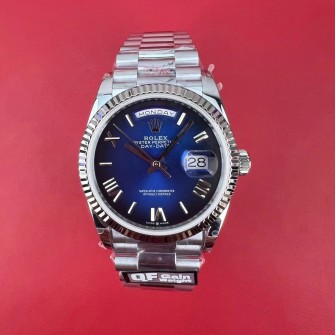 [국내배송] QF 텅스텐 데이데이트 36mm 블루 옴브레 로만 12.18